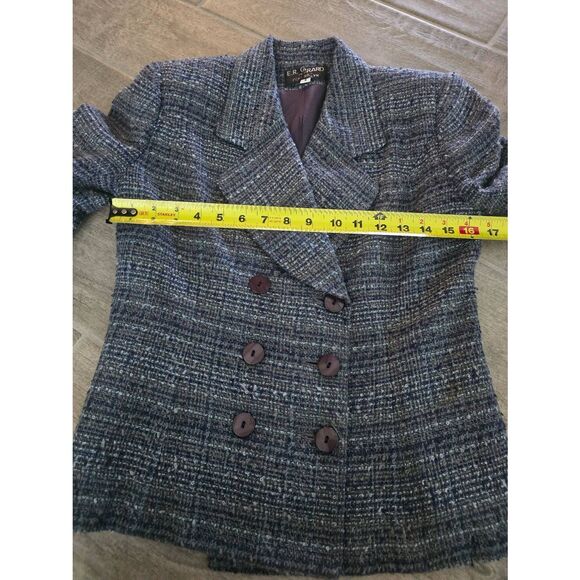 Women's Vintage E.R. Gerard for Renlyn Tweed Double Breasted Skirt Suit Set Blue - Picture 5 of 10